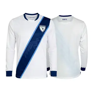 2025 Guatemala National Team Home White Long Sleeve Soccer Jersey Fans Version Breathable