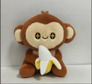 8in Monkey With Half-peedled Banana Plushie