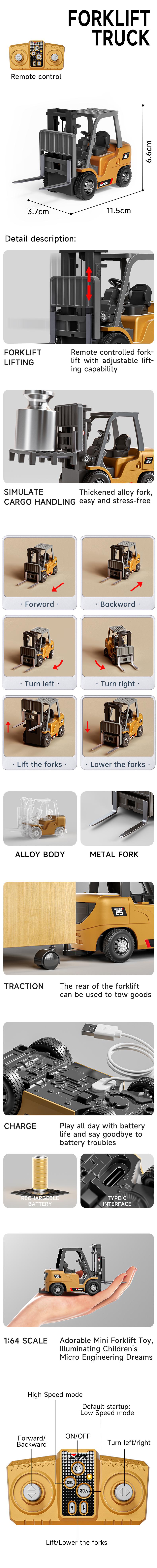 【Live Exclusive】BRRRRT 1/64 RC Tank + RC Forklift Combo Set, Remote Control Military Battle Tank with Infrared System & 7 Channel Mini Forklift Truck, 2.4Ghz Vehicles Toys for Kids and Adults