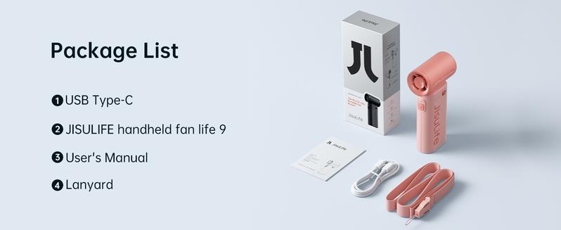 JISULIFE Mini Portable Fan 5000mAh USB 5 Wind Speeds 3.5-18 Hours Compact Travel Friendly with Lanyard for Outdoor Use