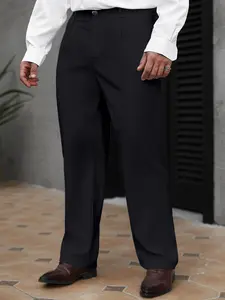 Men’s minimalist solid-color dress pants with a drapey fabric and tailored fit—suitable for office formal wear and casual everyday wear, designed for two ways to wear.