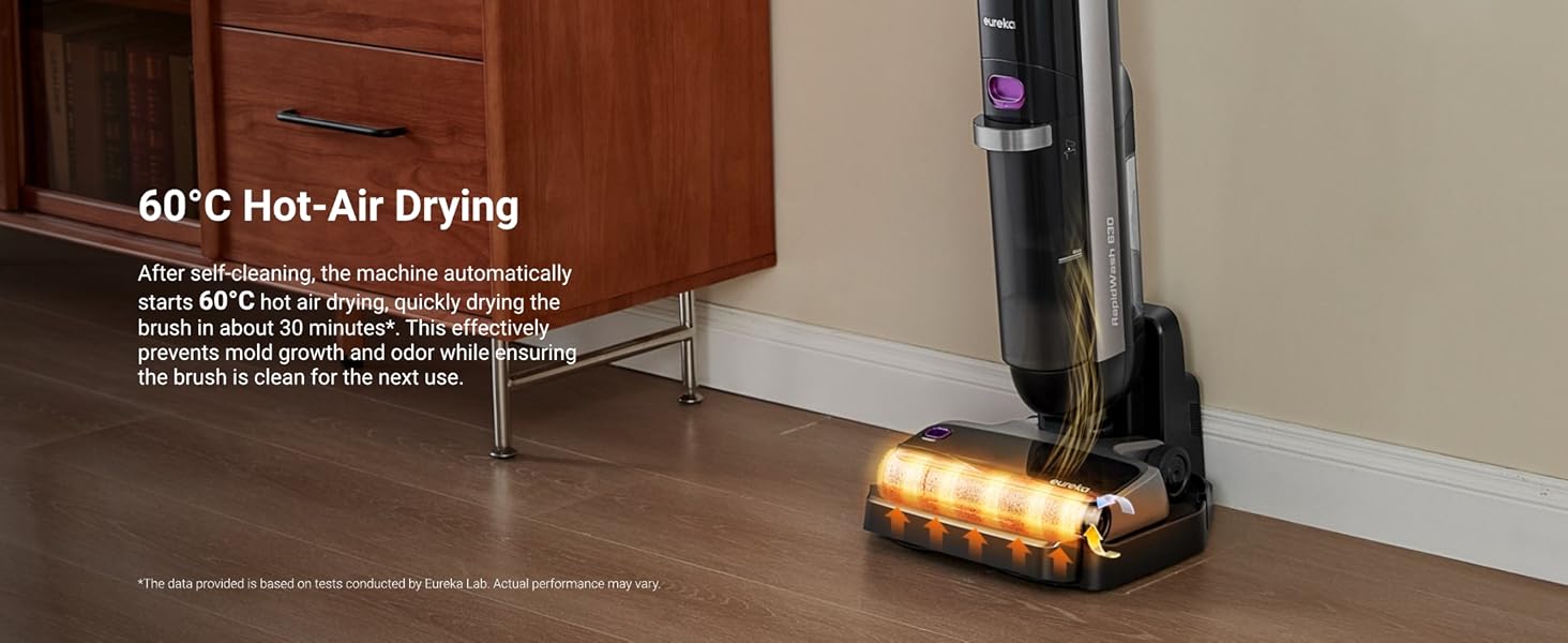 Eureka RapidWash 630 Cordless Wet Dry Cleaner 170° Reclinable Hot Air Drying Self Cleaning Vacuum Mop Combo for Hard Floors Pet Hair Sticky Messes, TiktokShopSpringGlowUp