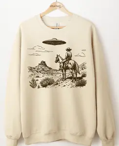 Western UFO Color On Color Graphic Top Western UFO Color On Color Graphic Top