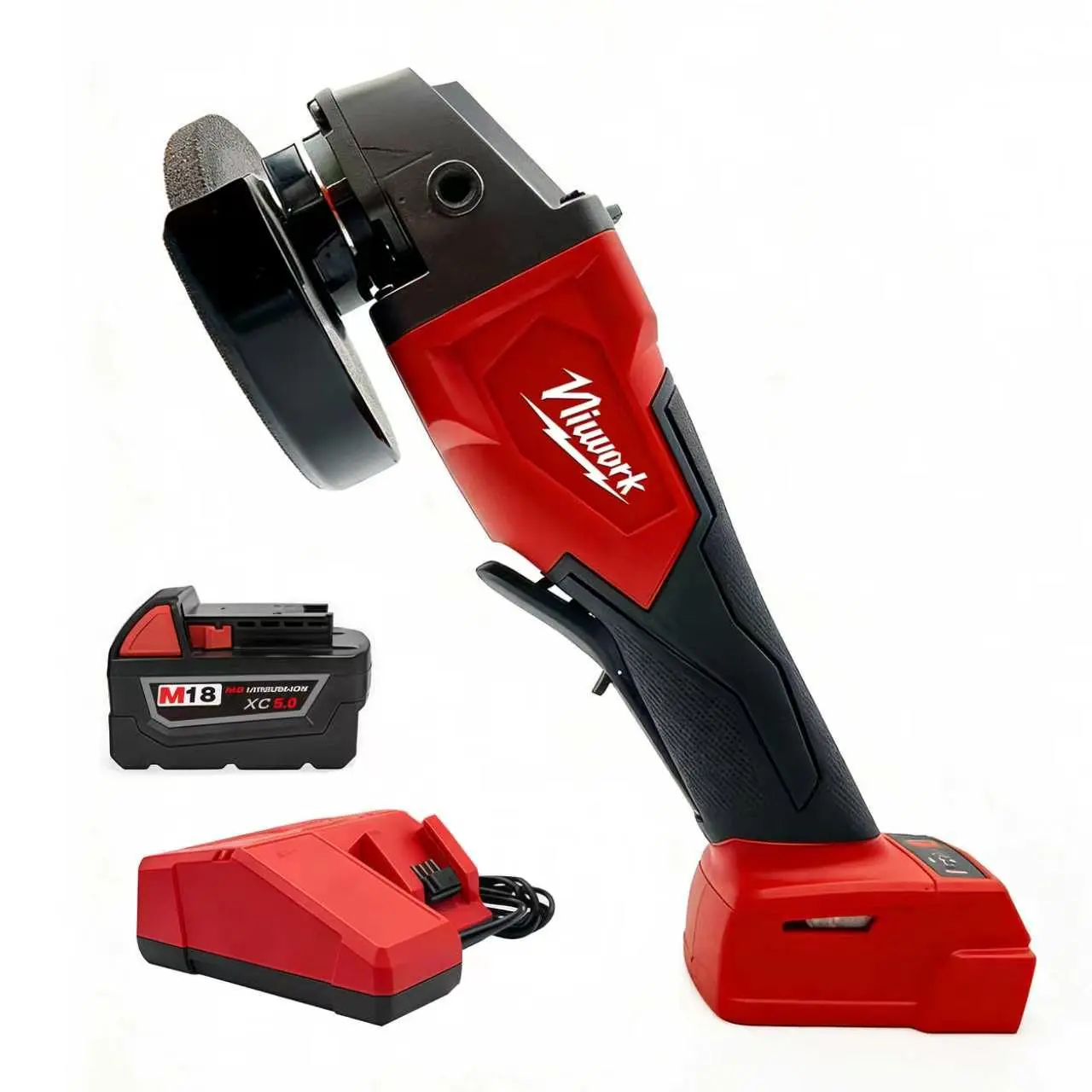 NiuWork Cordless 4-1/2 Inch Angle Grinder, Compatible with M18 Batteries, Power Tool for Metal Cutting, Grinding & Polishing