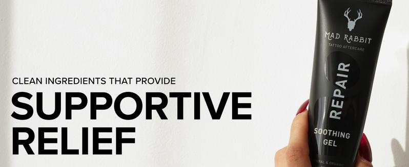 Mad Rabbit Tattoo Aftercare Soothing Gel & Moisturizer As Seen on Shark Tank - Premium Tattoo Supplies for New Tattoo Care, Anti-Itch - Tattoo Care Gel Made with Clean Ingredients