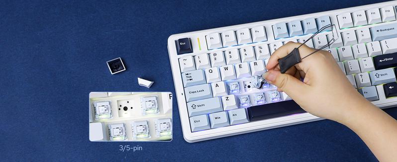 【cap_labs】Official Aula x Leobog F99PRO Mechanical Gaming Keyboard with Knob,Tri-Mode BT5.0/USB-C/2.4GHz Hot Swappable Custom Keyboard,Windows& Android&MAC