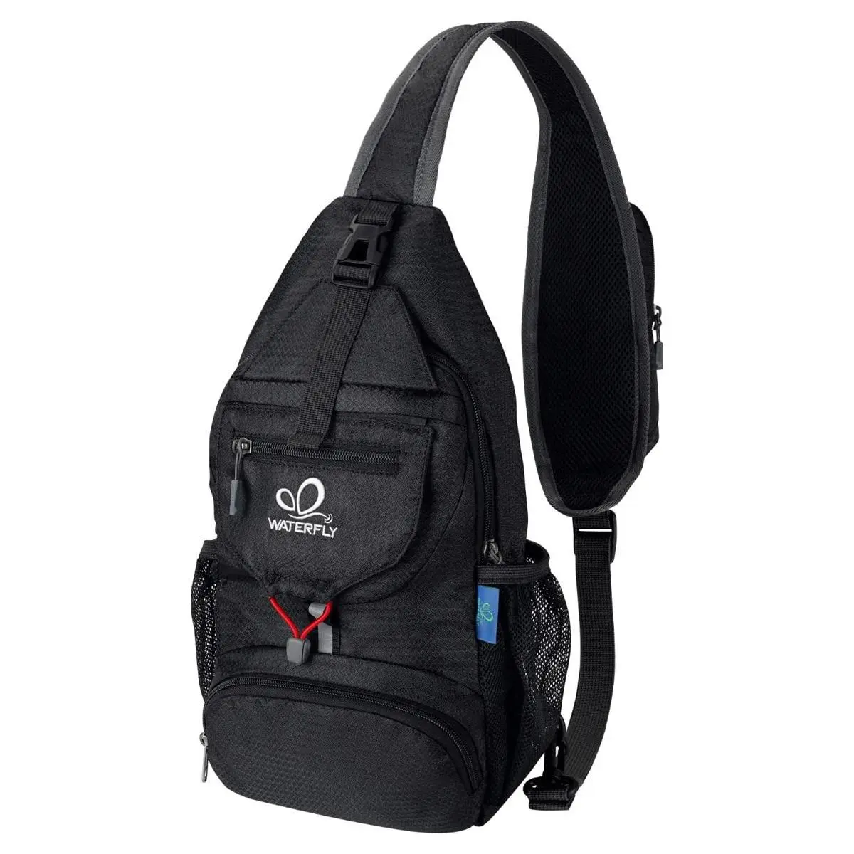 WATERFLY Packable Small Crossbody Sling Backpack Shoulder Chest Bag for Men and Women Daypack for Hiking Traveling