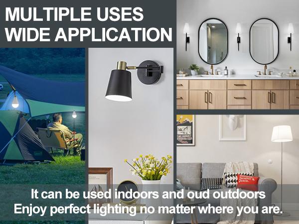 DEBAOBULB Warrenty Brand Cool White 9W 1200mAh Rechargeable LED Light Bulb with Hook for Home Power Failure & Outdoor Use 6000K Energy Efficient Emergency Lighting Outdoorfun