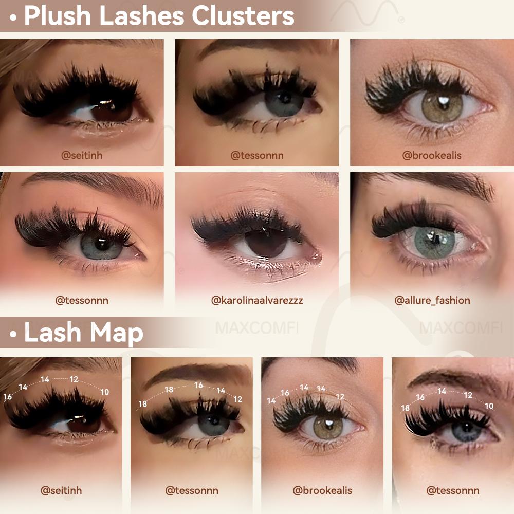 Plush | MaxComfi Voluminous Lashes Without the Bulk Long-Lasting, Waterproof & Super Soft & Thin Band Too |  Waterproof Long-Lasting Natural Daily Volume Style Beginner-Friendly DIY Lashes for Flawless Voluminous Look Trendy Must-Have