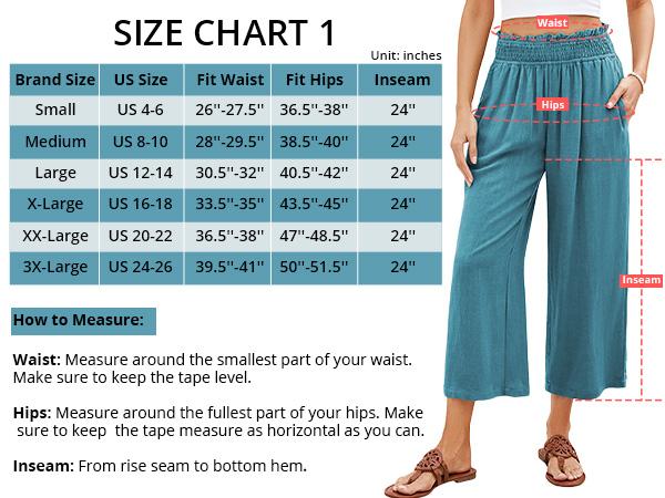 GRAPENT Texairon Linen Capri Pants for Women High Waisted Wide Leg Linen Palazzo Trousers Pull On Elastic Smock Waist Loose Flowy Pants SpringStatements