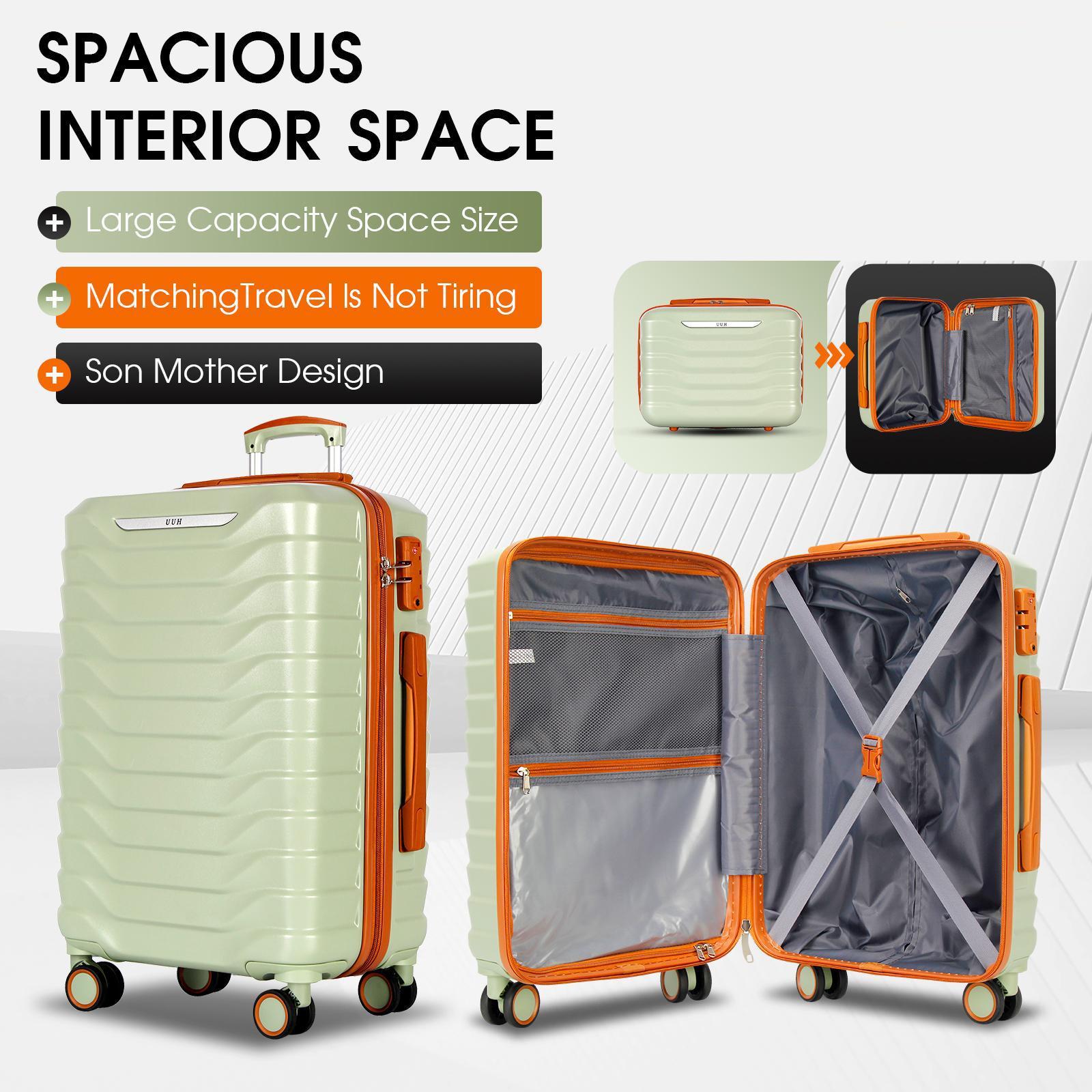 UUH Luggage set - 4pcs/6pcs/7pcs/8pcs/9pcs, Family Set with TSA Locks Durable Travel Free Suitcase UUH Luggage set - 4pcs/6pcs/7pcs/8pcs/9pcs, Family Set with TSA Locks Durable Travel Free Suitcase