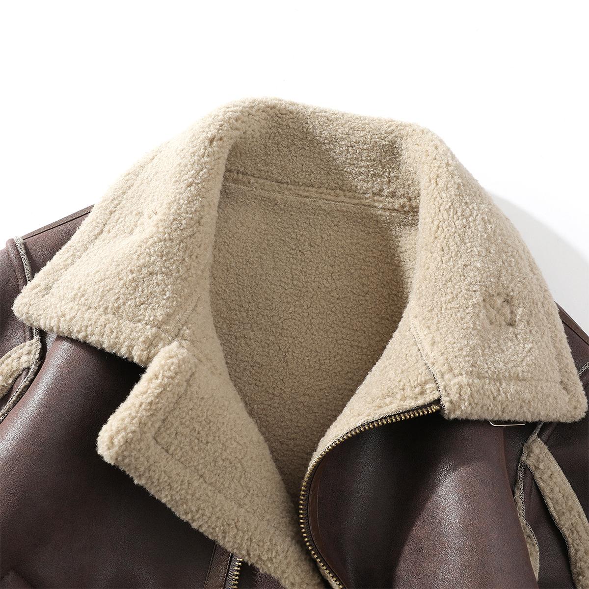 Stylish Men's Handmade Limited Edition Winter Faux Suede Moto Coat - Warm Fleece Lined, Thickened, Windproof Menswear Top for Outdoor Activities, Coats