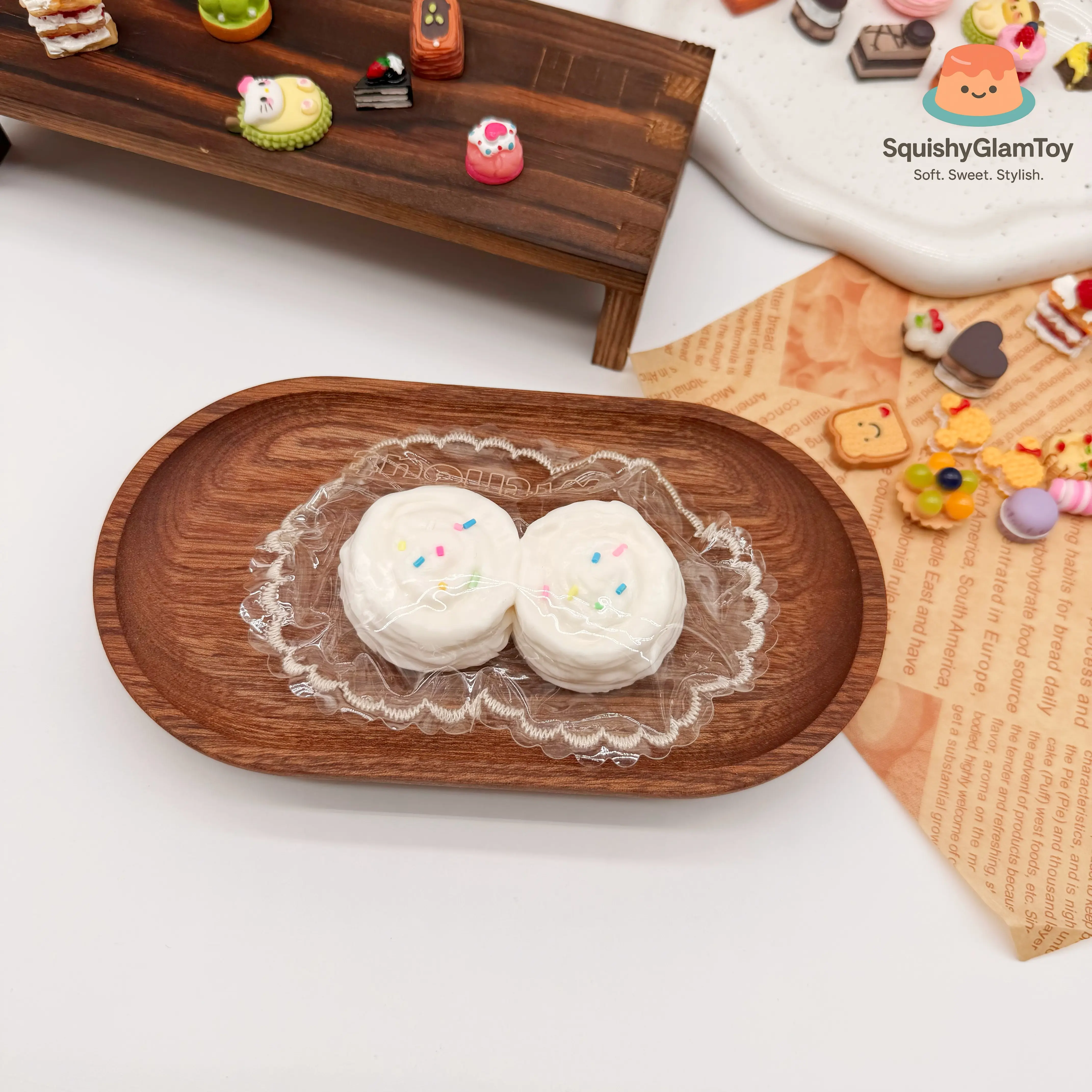 SquishyGlamToy Frosted Marshmallow Squishy Set  Soft Marshmallow Look | Sugar Sprinkle Style | Taba Squishy | Ultra Soft Slow Rising