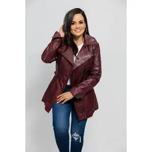 Leather New York Bryant Breeze Women's Full-Grain Leather Trench Coat with Adjustable Waist Belt & Storm Flaps for Timeless Sophistication Smooth Fit - Womenswear Elegance