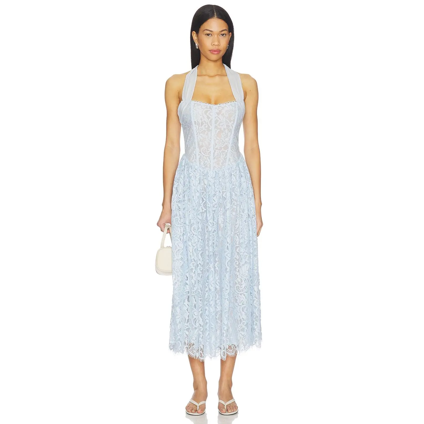 For Love & Lemons Lakeside Midi Dress in Baby Blue - TikTok Shop