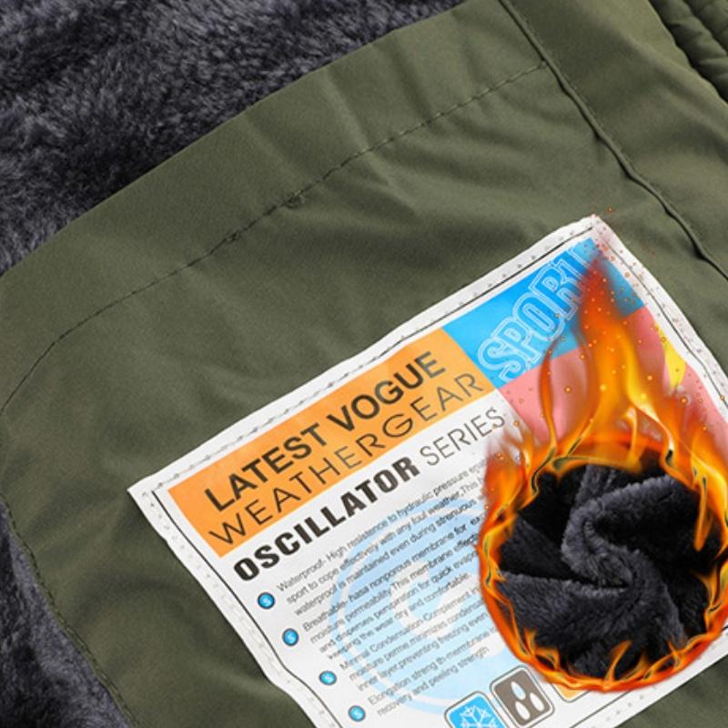 Clean Gent Men's Winter Jacket Waterproof Windproof Snow Coat Warm Fleece Lined with Multiple Pockets Hooded Outdoor Sports Jacket