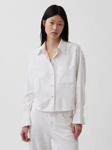 Gap Women's Linen-Cotton Oversized Shirt Gap Women's Linen-Cotton Oversized Shirt