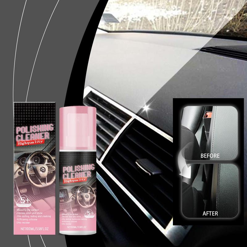 Car Interior Polish & Cleaner – All-in-1 Formula for Leather, Vinyl & Plastic, Restores Shine & Protection in One Step