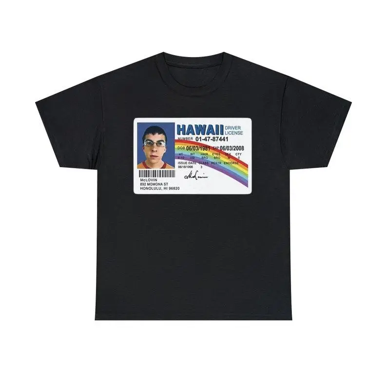 Mclovin from Superbad T-Shirt, Funny Meme Dank GenZ Shirt - Unisex Tee, Retro Graphic Merch Joke Tee Crewneck Clothes Menswear Underwear Casual Human Streetwear Top Shortsleeve Tropical Tshirt