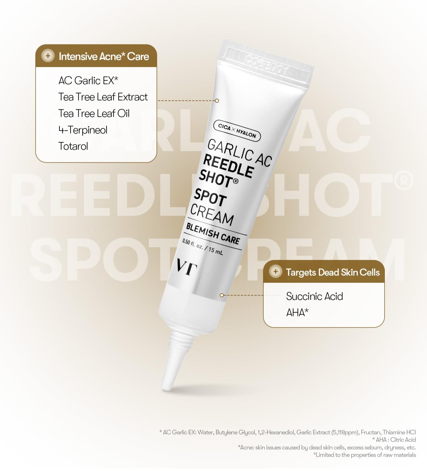 [VT Official] Garlic AC Reedle Shot Gel Cream / Spot Cream / Acne care, Reedle Shot Spot Care & Moisturizer, Garlic Exosome, Soothing & Calming, Blemish Care, Acne prone skin friendly