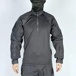HOMUG Men's long-sleeve frog suit training uniform, breathable and wear-resistant long-sleeve camouflage suit, available in multiple colors with a zipper design. Suitable for wearing in spring and autumn, ideal for outdoor sports.