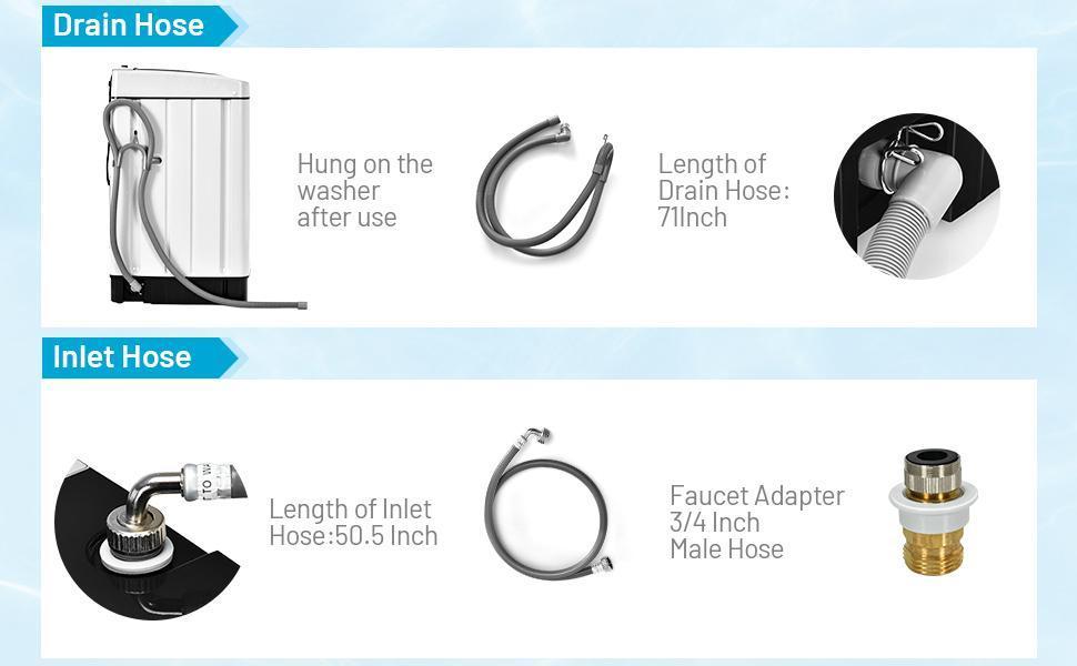 Costway - 11 LBS Full-Automatic Washing Machine,1.5Cu.Ft  Portable Laundry Washer with 8 Wash Programs, LED Display, 10 Water Levels, Compact Laundry Washer and Spinner Combo for Apartment Dorm RV