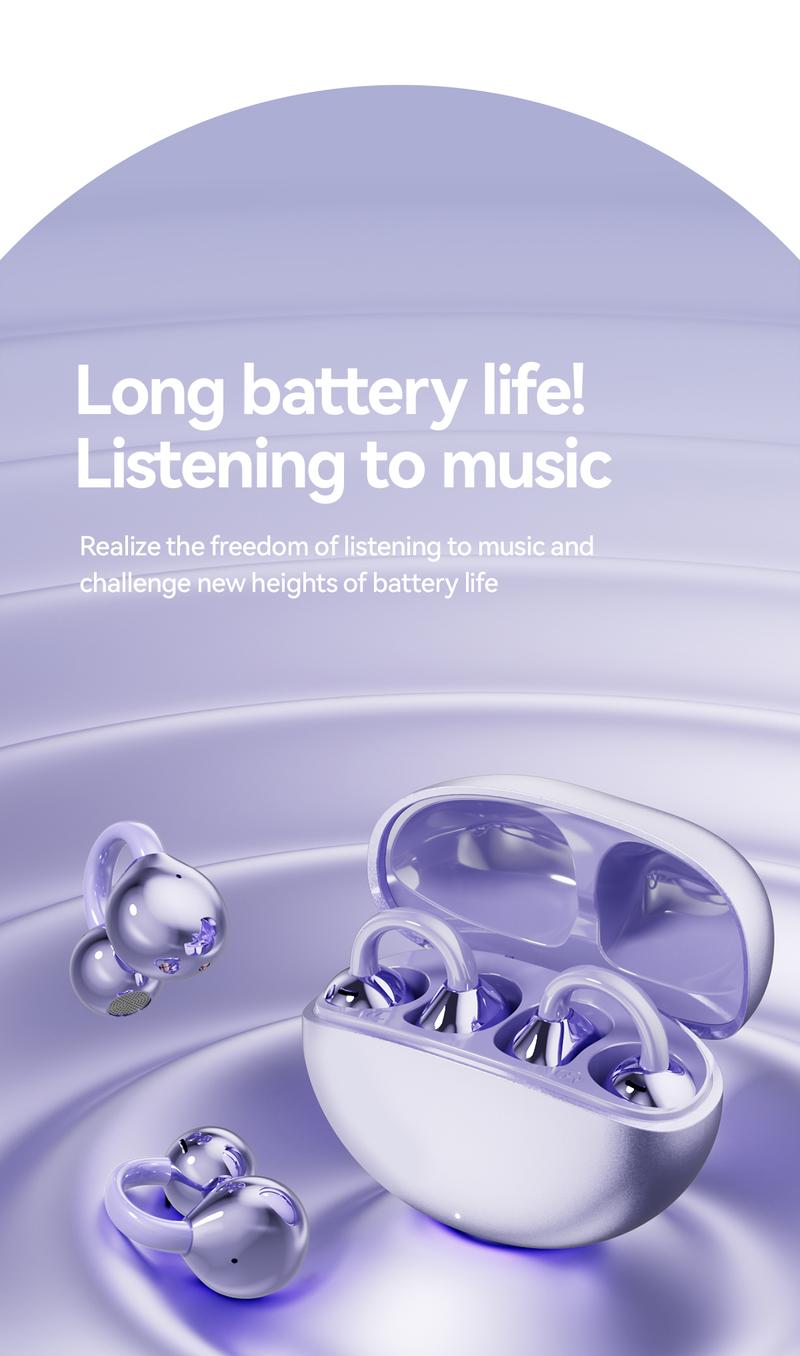 CHENRUIDA GL8 Clip On Wireless Headphones with 2025 Bluetooth 6.0 for Faster Stable Connection Low Power Use DT6.0 Pulse Directional Tech 360° ACS Panoramic Sound IPX7 Waterproof Audio Earbuds for Music&Calls Comfortable for Sports New Ear Accessories TWS