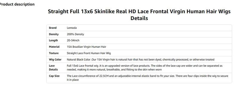 【Hot】Lemoda 13x6 SKINLIKE Real HD Lace Wigs 200% Density Straight 13x4 Full Lace Frontal Wigs 15A Brazilian Straight Virgin Human Hair Lace Front Wig Invisible 0.1mm Ultra-thin Frayed Ends Tiny Knots 【Hot】Lemoda 13x6 SKINLIKE Real HD Lace Wigs 200% Density Straight 13x4 Full Lace Frontal Wigs 15A Brazilian Straight Virgin Human Hair Lace Front Wig Invisible 0.1mm Ultra-thin Frayed Ends Tiny Knots
