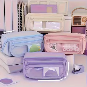 Longzhi Large Capacity Pencil Case - Heavy-Duty & Office Organizer with Multi-Compartment, Durable Pencil Holder for Pens, Markers, Highlighters - Stylish Desk Accessory (Multi-Color Options) - Compatible with Students & Professionals