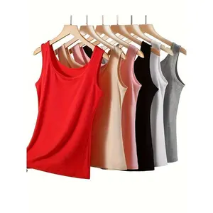 6pcs Women's Comfort Tank Tops - Soft Viscose & Spandex Blend, Stretchy Sleeveless Shirts for All Seasons, Casual Home Wear Womenswear