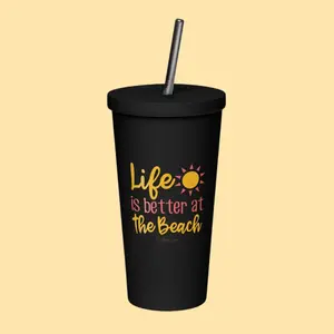 Life Is Better At The Beach 20oz Burst Tumbler + Straw