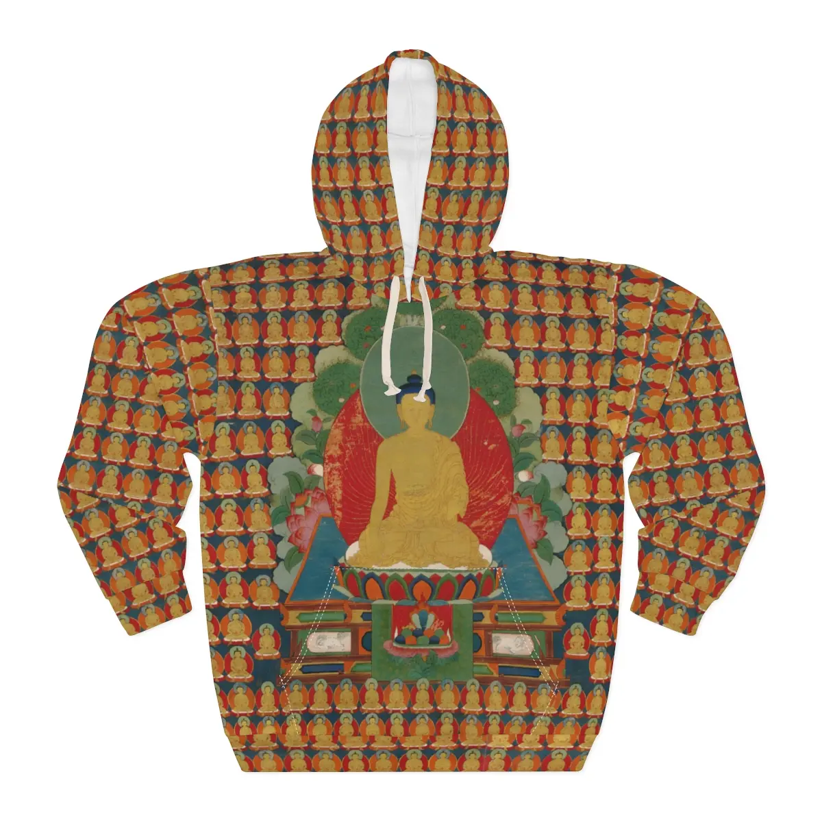 Buddha Bodhi Tree Hoodie | Buddhist Bodhisattva Thangka | Spiritual Mystic Unisex Apparel | Esoteric Style Clothing | Magick Oversized Fit