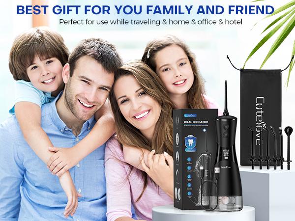 350ML 7-in-1 Cordless Water Flosser,Powerful Oral Irrigator with 5 Pressure Modes and 7 Jet Tips, Ideal Gift for Everyone Christmas Gifts Holiday Gift