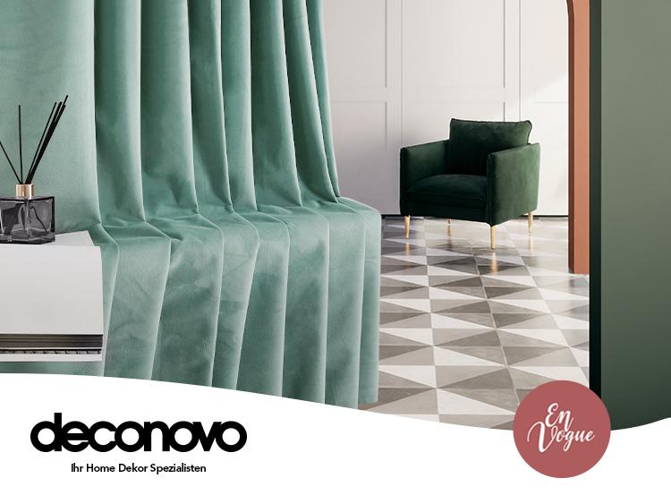 Deconovo Velvet Curtain (2 Panels) with 4 Hanging Options, Elegant Drapes for Living Room and Bedroom Decor, Room Darkening Design