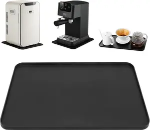 Mini Fridge Silicone Mat  13"x9" – Anti-Spill Convex Edge Mat for Personal Fridge & Cooler Coasters