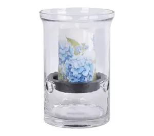 Temp-tations Glass Hurricane w/ 5" Flameless Candle
