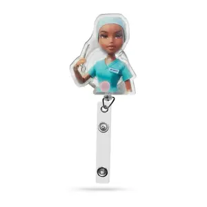 OR BADDIE Retractable Badge Reel Durable with Clear Character Design for Easy Identification