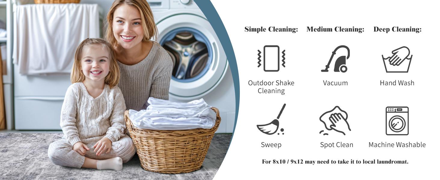 Shilucheng 8x10 Rugs for Living Room, Soft Indoor Abstract Area Rug for Bedroom, Modern Neutral Durable Area Rugs, Non-Slip Low Pile Foldable Machine Washable Rugs