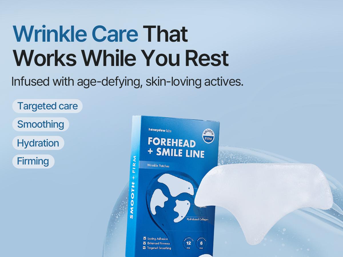 Collagen Hydrogel Facial Patch - Forehead and Smile Line Wrinkle Patches - Anti Wrinkle Patches for Lip - Face Tape Overnight Self Care for Woman for Smoothing and Firming - Smile Line Patches - Honeydew Labs (6 Pack) Collagen Hydrogel Facial Patch - Forehead and Smile Line Wrinkle Patches - Anti Wrinkle Patches for Lip - Face Tape Overnight Self Care for Woman for Smoothing and Firming - Smile Line Patches - Honeydew Labs (6 Pack)