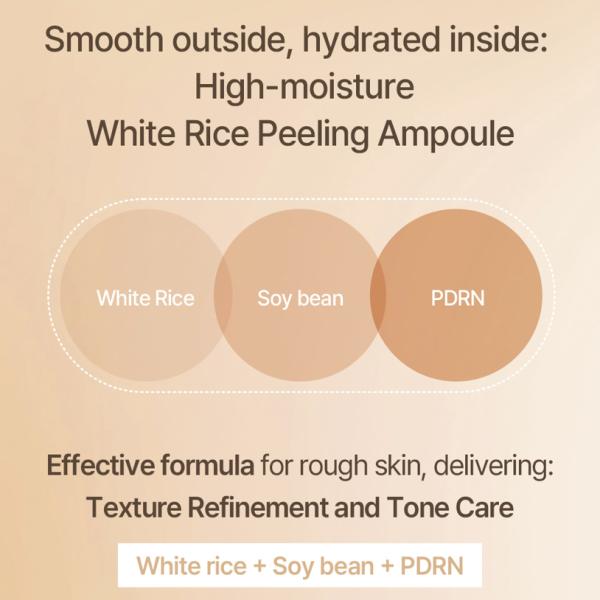 [mixsoon] White Rice Peeling Ampoule 100ml – Gentle Brightening Exfoliant Serum with Rice Extract for Smooth, Radiant Glass Skin