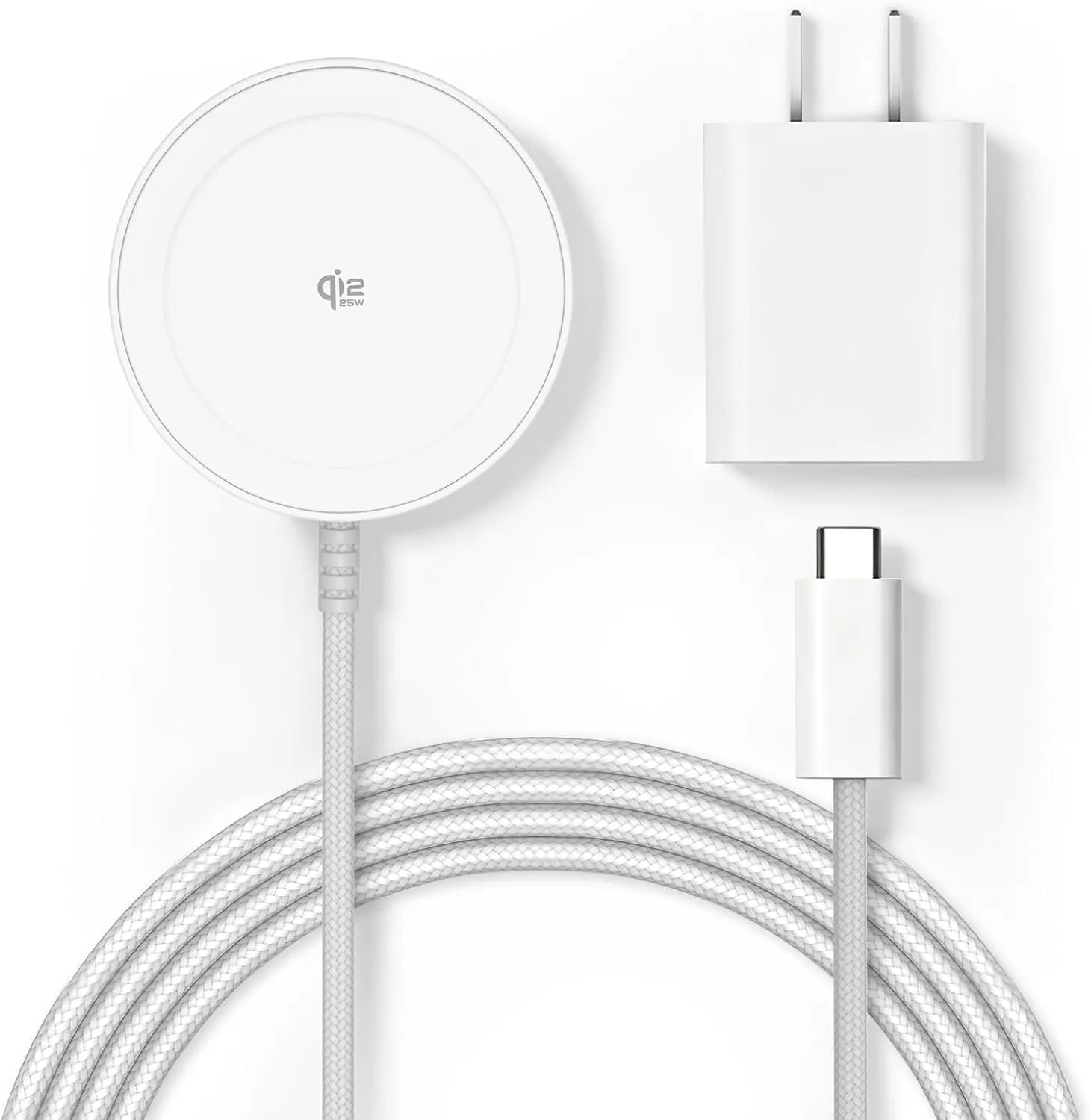 Magnetic Wireless Charger 25W Qi2 for Magsafe Charger for iPhone 17/16/15/14/13/12Pro Max, Air pods 4-2Pro, Samsung Galaxy, Google Pixel, and More, Lightweight for Travel Home Office Desk(White) iPad Fast Charging Charger with PD Fast Charging