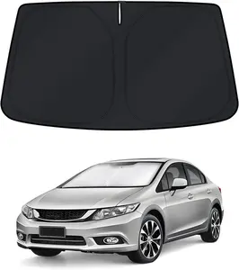 Canvcle Windshield Sun Shade for 2006-2011 Honda Civic Custom Fit Foldable UV Protection Double Thickness 240T Reflective Polyester Sun Visor Cover