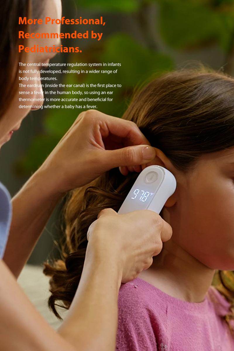 iHealth Digital Ear Thermometer, 1-Second Accurate Reading, Infrared, Pre-Warmed Tip with 21 Disposable Lens Filters & Organizer Case for All age