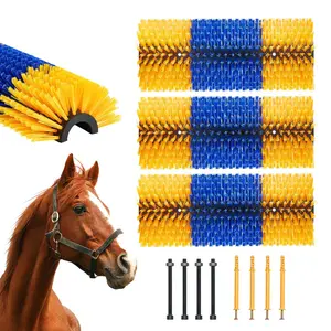 VEVOR Livestock Scratching Brush,  , 3 Pcs Horse Brush with 6 Screws, 20 x 7.5 in Cow Scratcher, for Back Itch Relief & Keep Cleaning, Grooming & Scratching Post Brush for Horse, Pig, Cattle Supplies