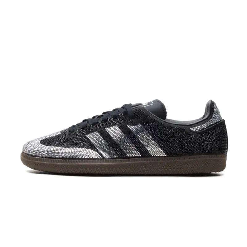 Adidas Samba OG 'Black Silver Rhinestones' Women's Perfect Fashion Footwear Statement Shoe All Seasons Durable Walking Everyday Shoe Girl, Sneaker, Walking Shoes