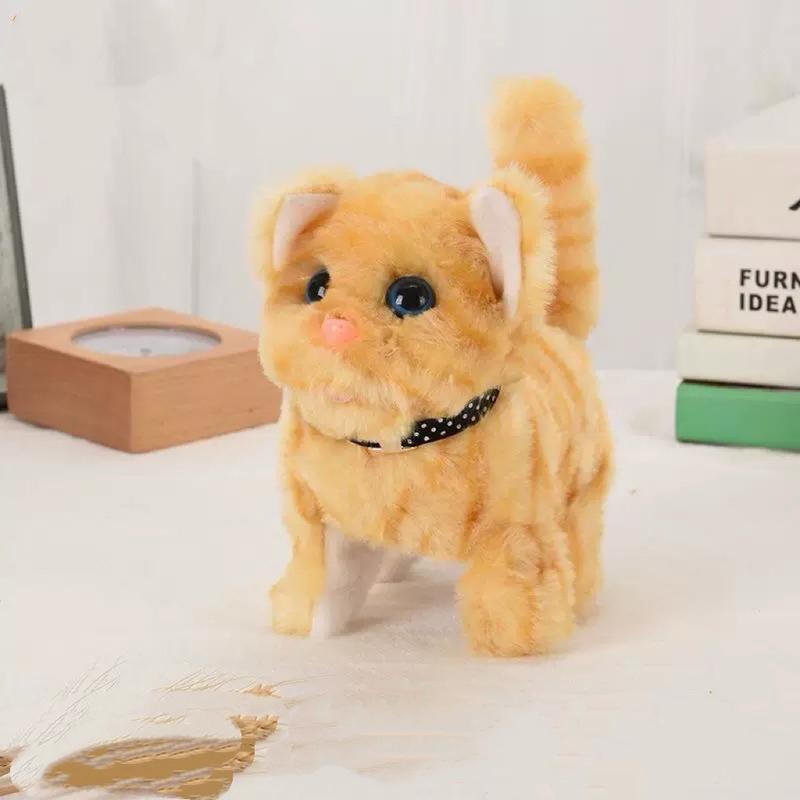 Interactive Robot Kitten, Realistic PlushHoliday HaulRobotic Cat Toy That Walks, Wags Tail & MakesSounds, Cute Pet Toy Gift for Kids & Adults