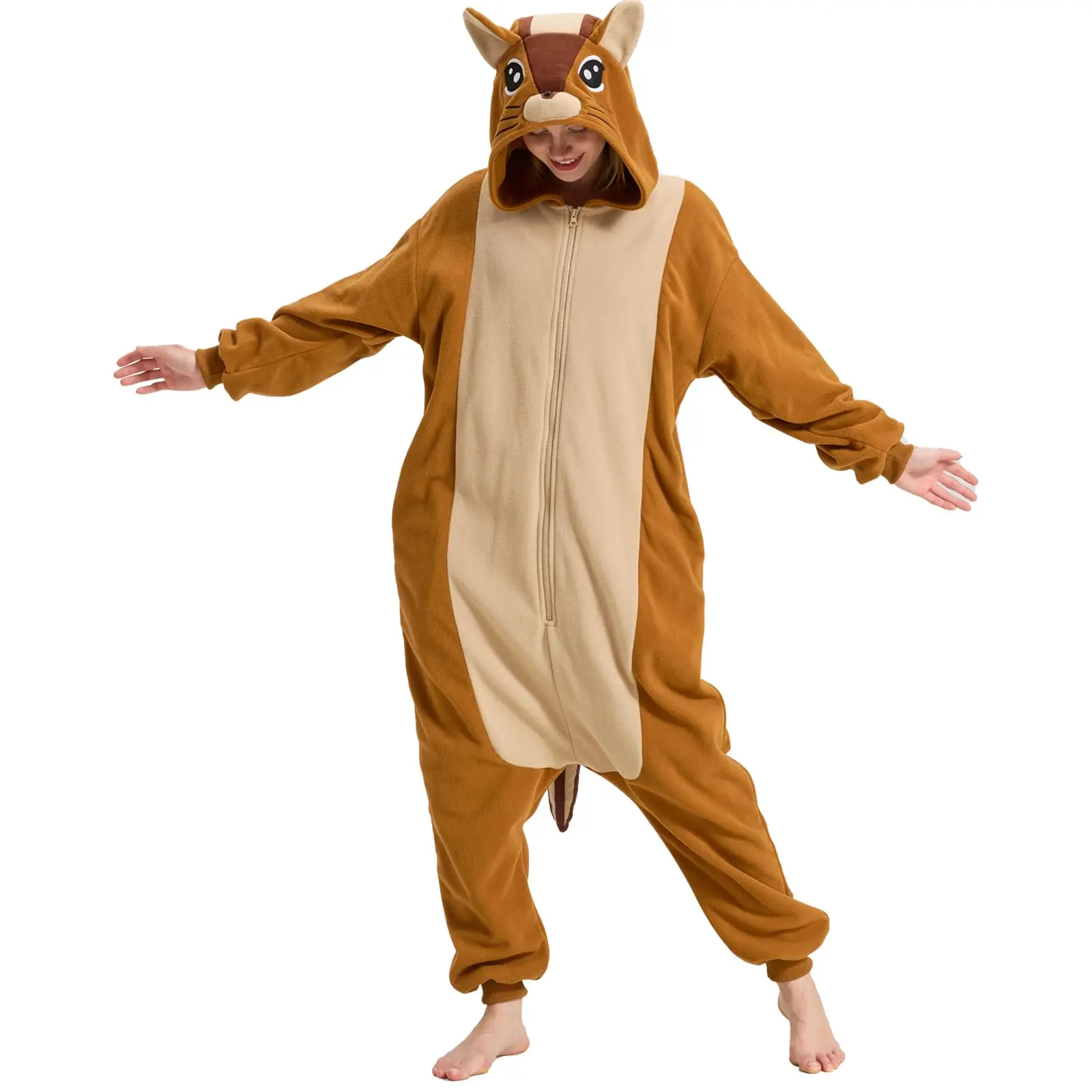 halloween costumes for women for work Squirrel  Pajamas Chipmunk Cosplay Costume Halloween One-Piece fursuit Retro Party Costume Accessory monster onesie skull suit