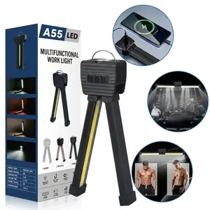 Gym Light for Posing - Portable Magnet LED Flashlight with Hanging Hook, 180° Folding Magnetic Work Light, 7th Gear Dimming, Ideal Gym Lamp for Bodybuilding & Photography Usb Rechargeable Headlamp survival supplies