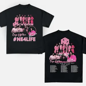 Women's The New Edition Way Tour 2026 Print Short-Sleeve T-Shirt, Unisex Soft Comfortable Cotton Fabric True-Fit Fan Gift Tee