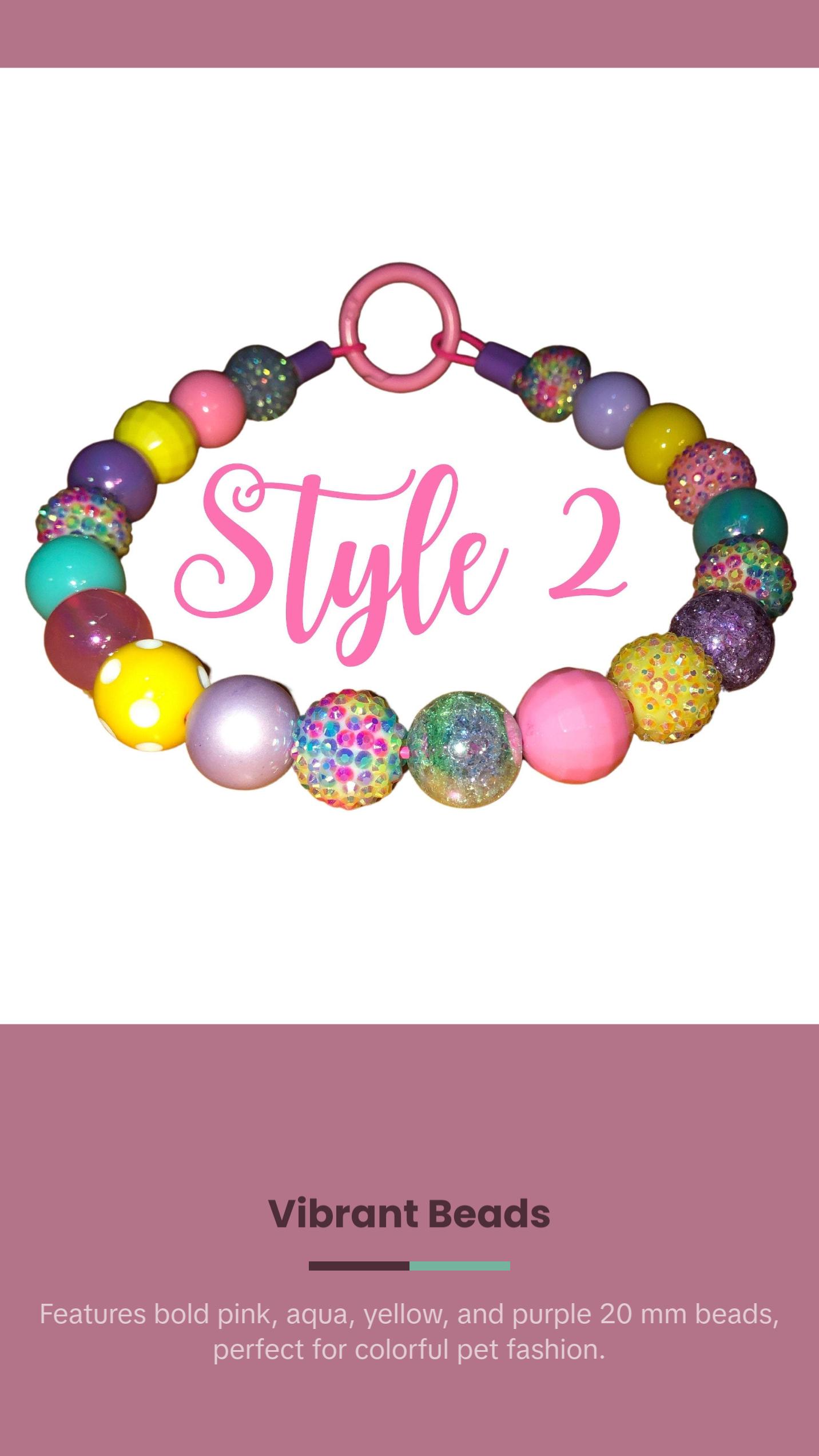 The Layla Beaded Dog Collar | Durable Dog Necklace | Designer Pet Jewelry | Colorful Spring Easter Collar | Charm | Pearl Bead Collars